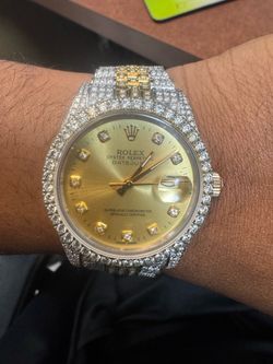 Rolex Oyster Perpetual Datejust Iced Out Watch