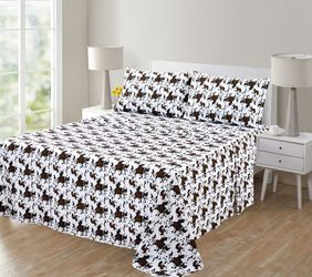 King Cow Print 4pc Bedsheet Set 