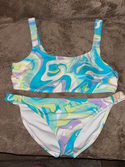 Ninety-Nine Degrees Pastel Marble Bikini Set Size XXL
