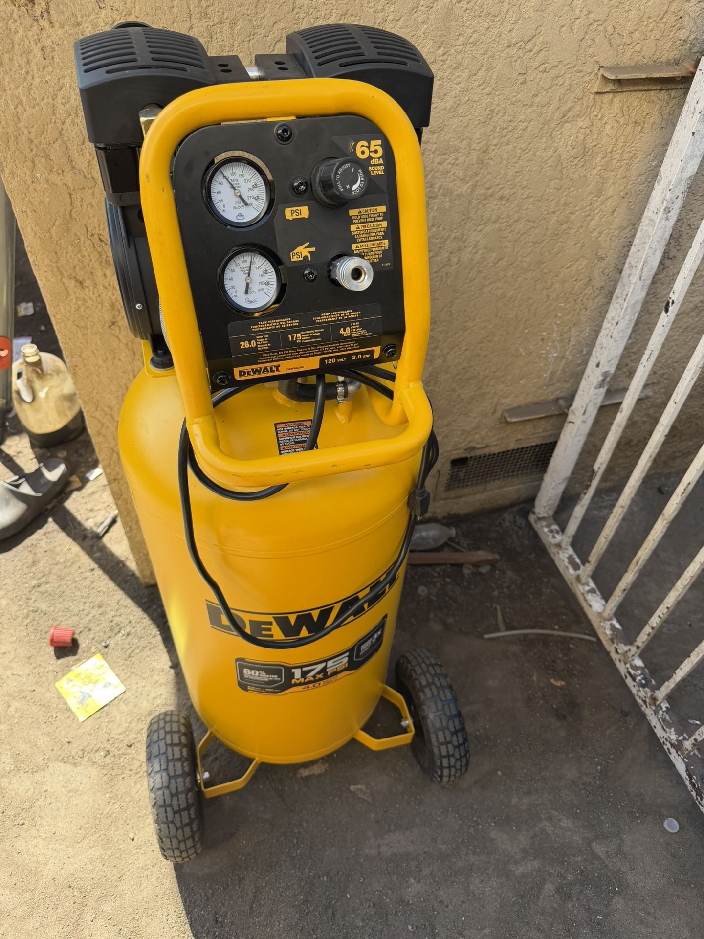 DEWALT 26 Gal. 175 PSI Ultra Quiet Portable Electric Air Compressor