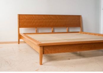 King size solid wood bed frame