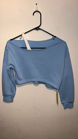 Girls off the shoulder sweatshirt crop top Asymmetrical sleeve, girls off the shoulder sweatshirt crop top