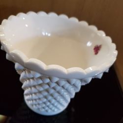 Hobnail White Milk Glass Vase