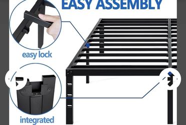 New king metal bed frame- 18" high + storage-Jeto