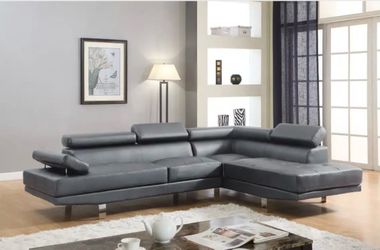 New Leather Sectional Sofa with Chaise- buy now pay later
