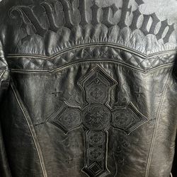 Affliction Leather Jacket Size Small
