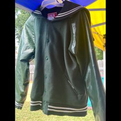 Green Leather Man Jacket