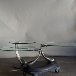 Vintage Naos Italian Kinetic Glass Coffee Table