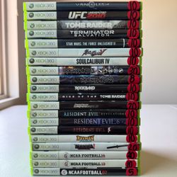 Xbox 360. NCAA Football. Resident Evil. Rock Band