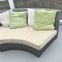 Curved Patio Deck Rattan Corner Couch