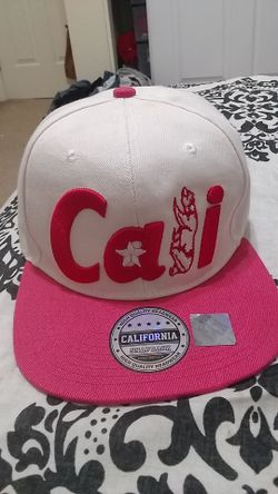 Pink n white Cali hat