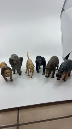 Safari Animal Figures Toy Set – Lion, Elephant, Gorilla, Rhino, Hippo & Cheetah