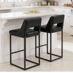 Counter Height Black Bar Stools Set of 2 