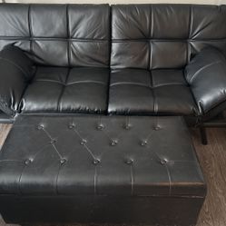 Leather Futon With Ottoman 