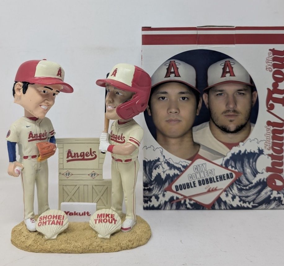 Anaheim, Angels Mike, Trout, And Ohtani Bobble Head