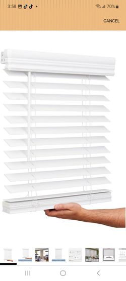 Lotus & Windoware 2" Faux Wood Cordless Blind, 28" x 36", Bright White
2-Inch Faux Wood Blind, 28" x 36", Bright White, cordless light control, inside