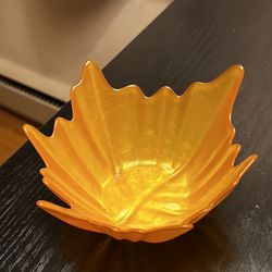 Yellow Leaf Candle Holder