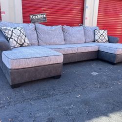 Fauxsuede Ashley Furniture Dual Chaise Sectional