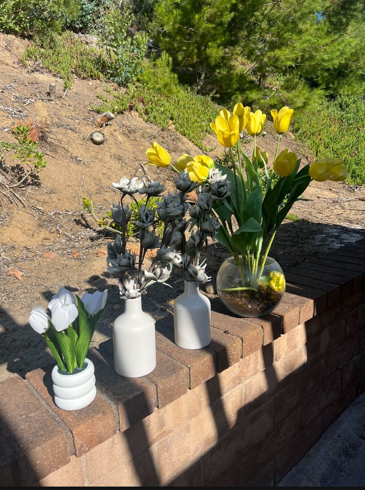 Flower Glass Vases Complete Take All 4 $25
