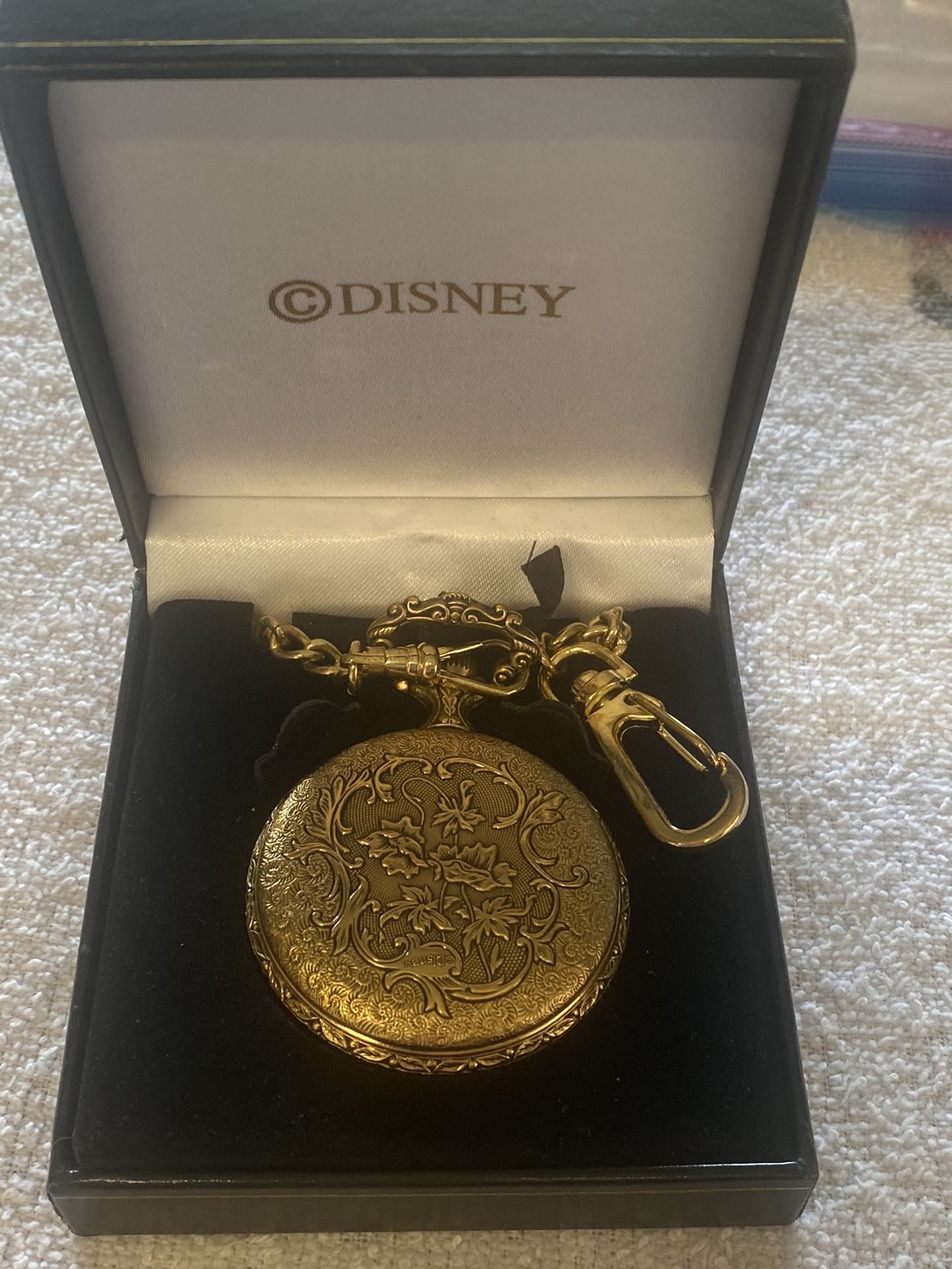 Walt Disney Gold Pocket watch collectors item new never used