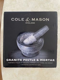 New in Box Cole & Mason England Granite Pestle & Mortar