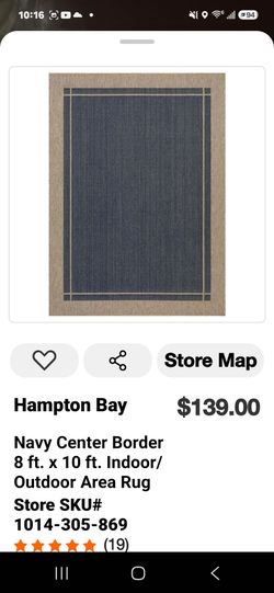 8x10 blue center border indoor/outdoor rug