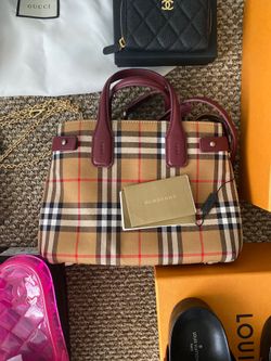 New Burberry check small tote with multiple straps