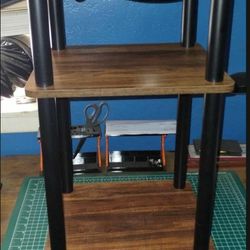 3-Tier Small End Table, Walnut Brown