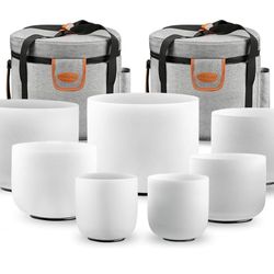White Chakra Crystal Singing Bowls 