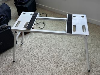 White Metal Keyboard Stand with Folding Legs