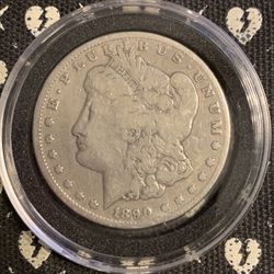 1890 Carson City 1882 CC, Morgan Silver Dollar In Capsule Rare