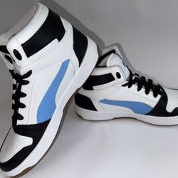 Size 9.5 Puma Rebound Layup 'White Black Blue' Shoe 389786-02 Shoes