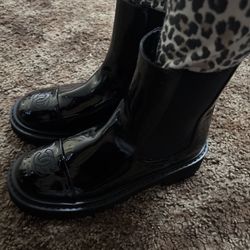 Patent Leather Boots Size: 38 (woman’s 7.5)