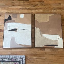 Set of 2 Large Paintings for Bedroom, Living Area