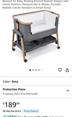 NEW in BOX! 3 in 1 Baby Bassinet, 7-Height Adjustable Bedside Bassinet for Baby, Rocking Bassinet Bedside Sleeper with Comfy Mattress