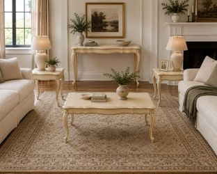 Vintage French Provincial 4-Piece Living Room Table Set