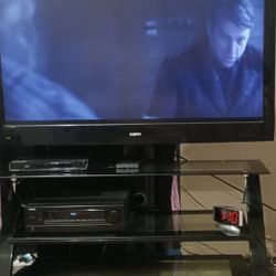 Sanyo TV & Large Glass Stand