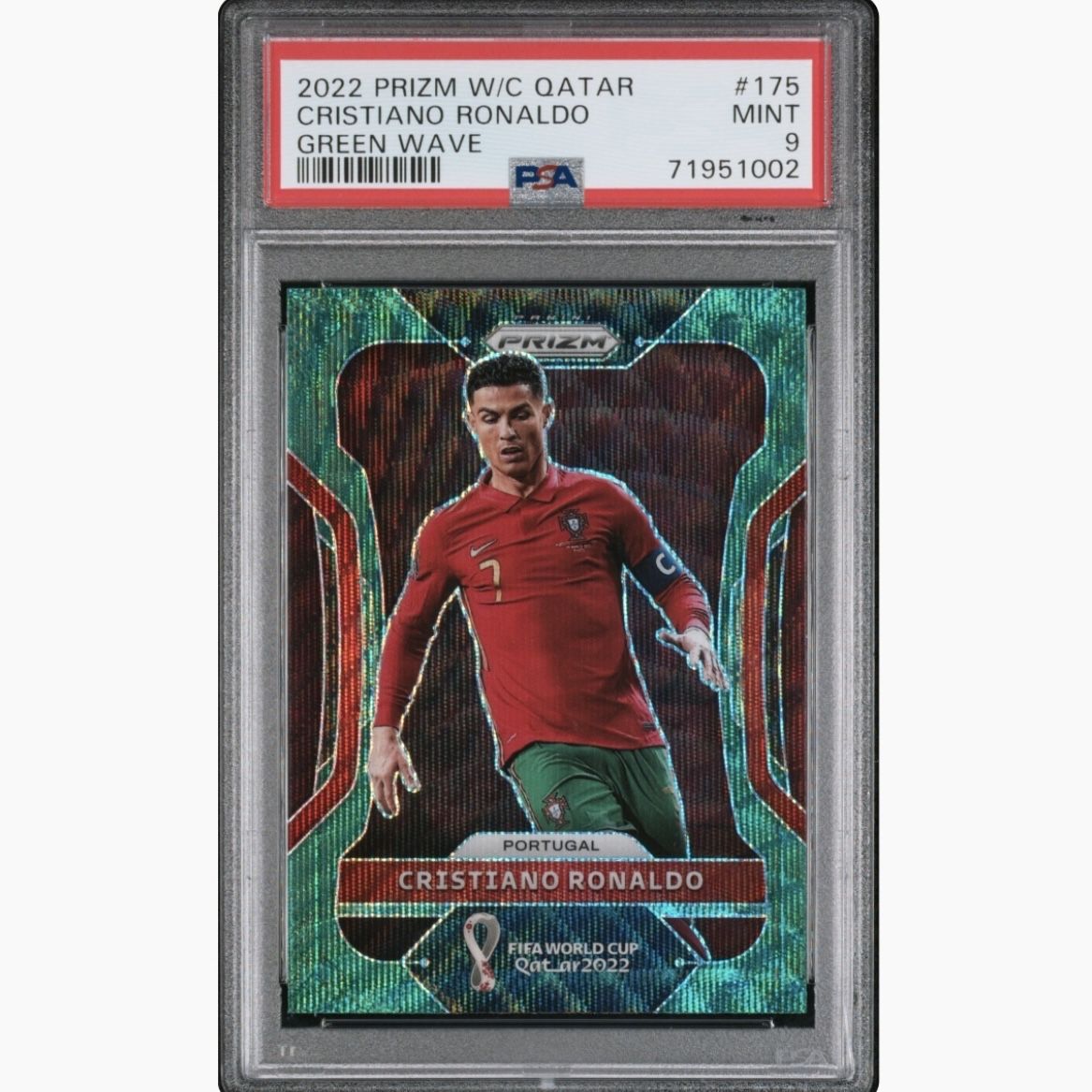 CRISTIANO RONALDO 2022 PANINI PRIZM WORLD CUP QATAR Green Wave