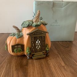 Partylite Pumpkin Cottage Halloween Fall Candle Holder