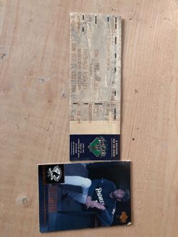 Hall Of Fame Mr. San Diego Tony Gwynn Card, Ticket from his last game, and plaque