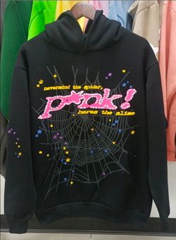AUTHENTIC Sp5der Black P☆NK V2 Hoodie