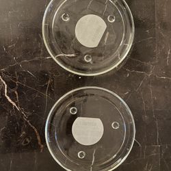 2 New Clear Glass Candle Holder Plates For 3inch Pillar Candles