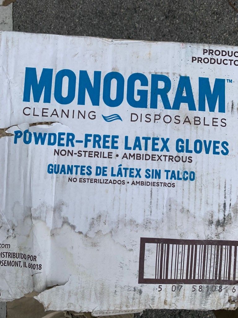 MONOGRAM CLEANING DISPOSABLES POWDER FREE LATEX GLOVES
