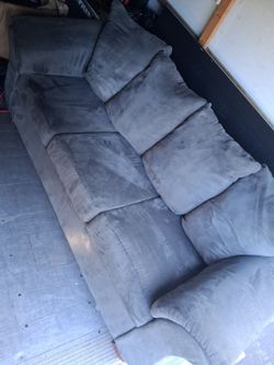 Gray Microfiber 3-Seat Sofa