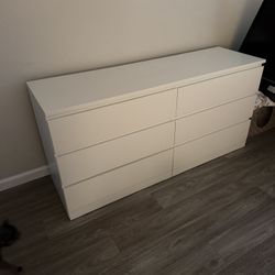 white 6 drawer dresser 