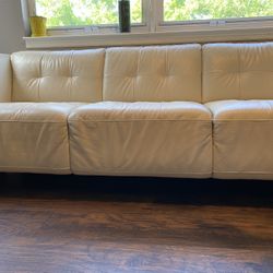 White Leather Couch 