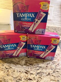 Tampax Radiant Light Tampons 28-Count – 3 Boxes $5 each