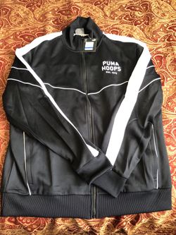 Mens Black Puma Hoops Jacket