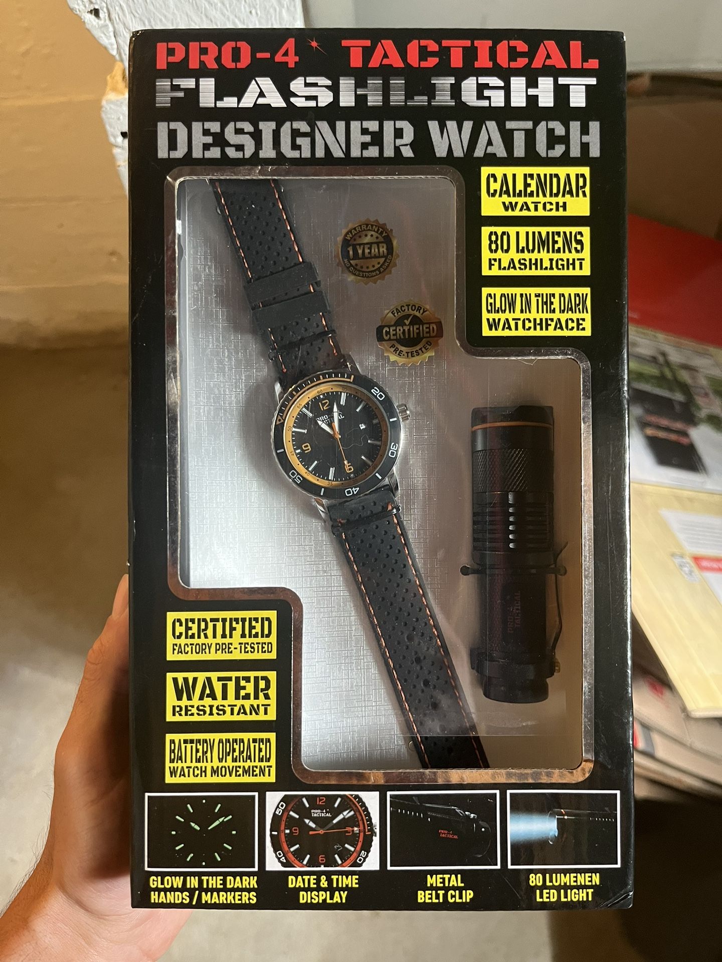 Outdoor Tactical Watch and Flashlight