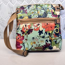 Sakroots Basic Crossbody Purse Seafoam Artist Circle Floral Bag